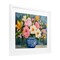 Stupell Industries Indigo Chinoiserie Flower Vase Framed Print Under Glass, design by Petal Prints Design